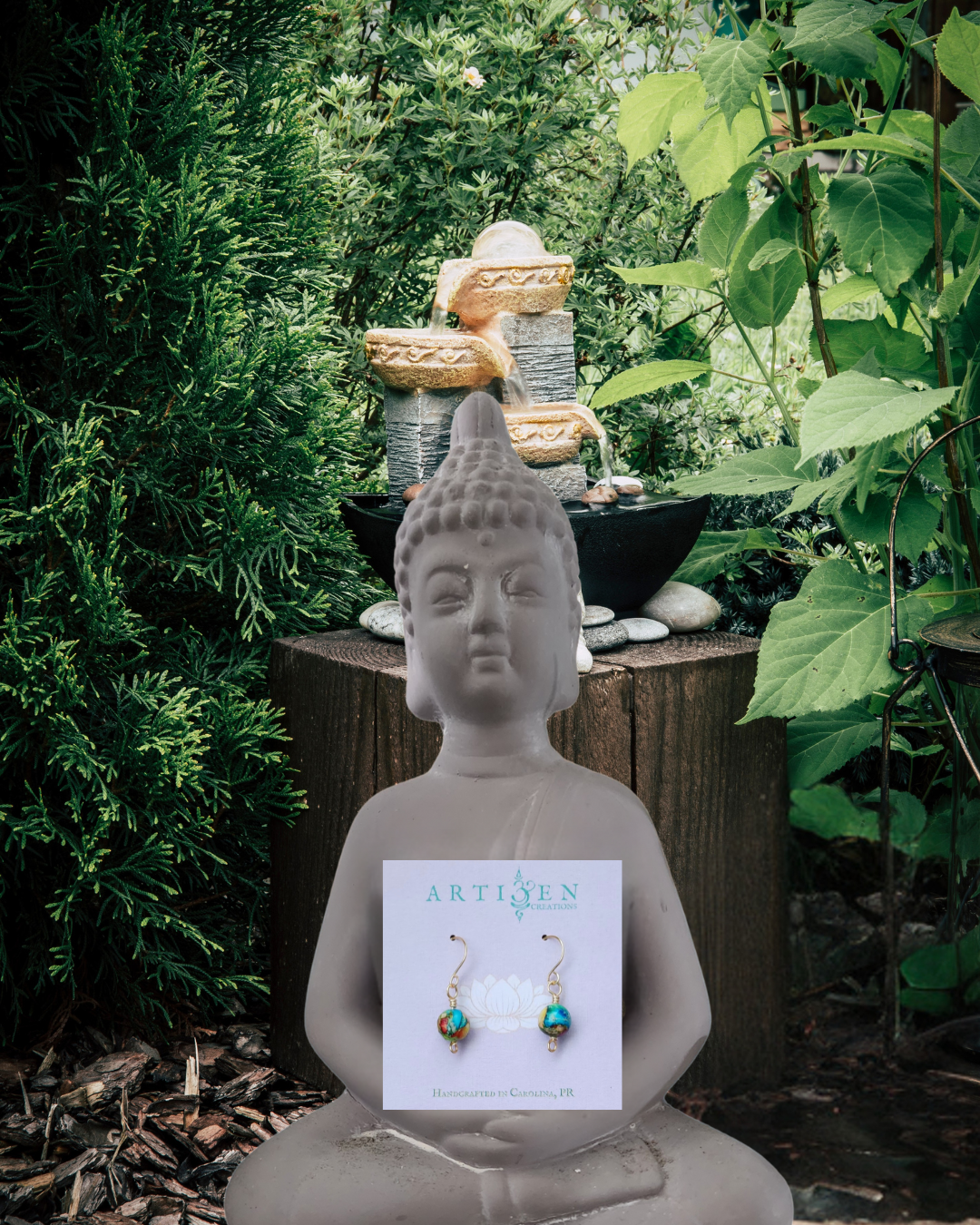 Coral Reef Earrings | Colorful Sea Sediment Jasper and gold-tone wire