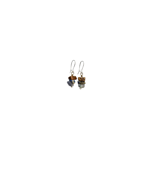 'Rustica' Earrings: Crafted with Natural Stones and Surgical Stainless Steel Ear Wires