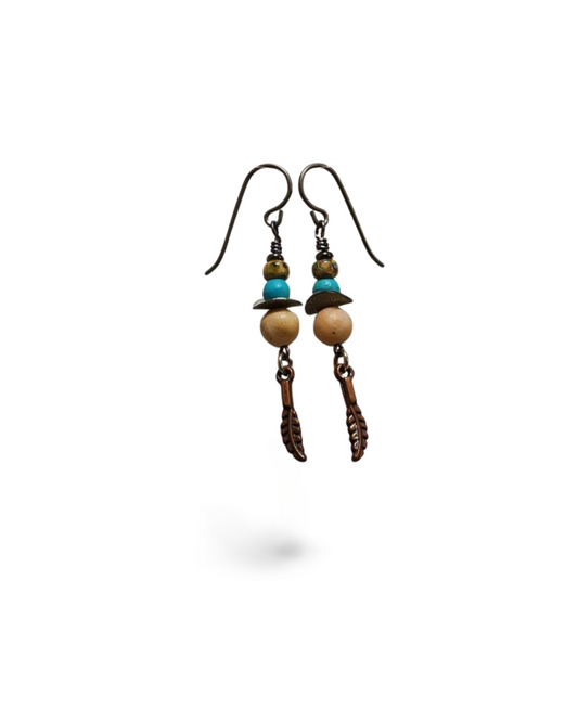 'Gitana', Natural Stone Earrings with Hypoallergenic Niobium Hooks