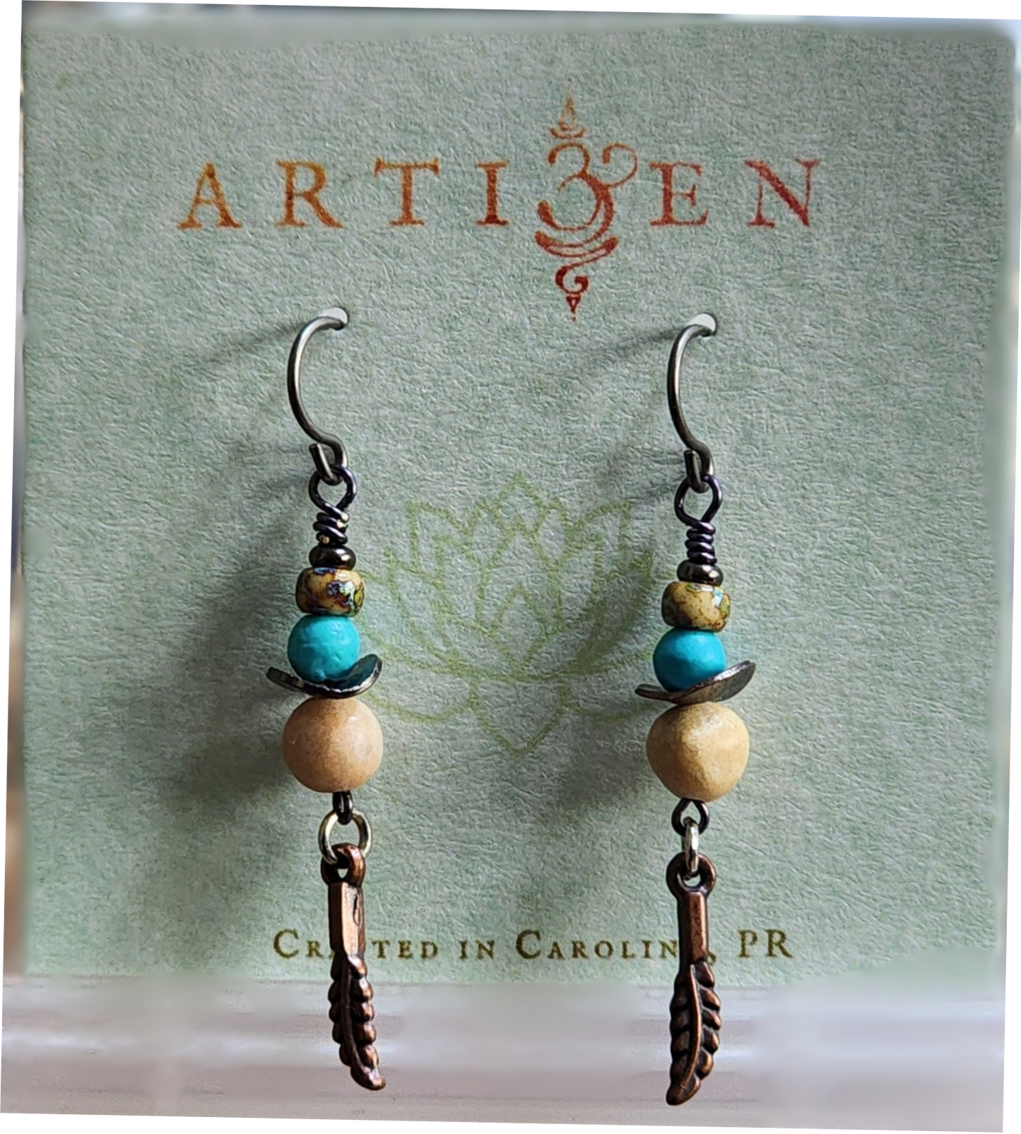 'Gitana', Natural Stone Earrings with Hypoallergenic Niobium Hooks