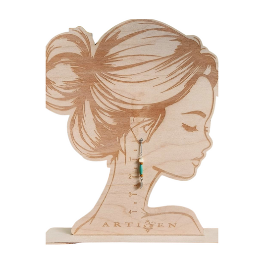 'Isla Nena', Long Silver-tone Stud Earrings