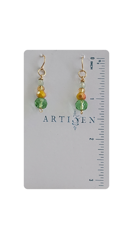 Autumn Sparkle Earrings, Gold-tone Handcrafted Jewelry