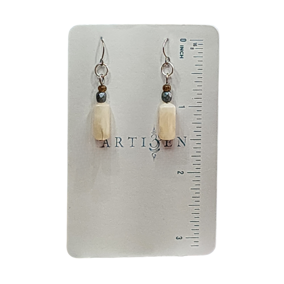 'Stoned as a Feather' Lightweight Drop Earrings with Stainless Steel Ear Wires