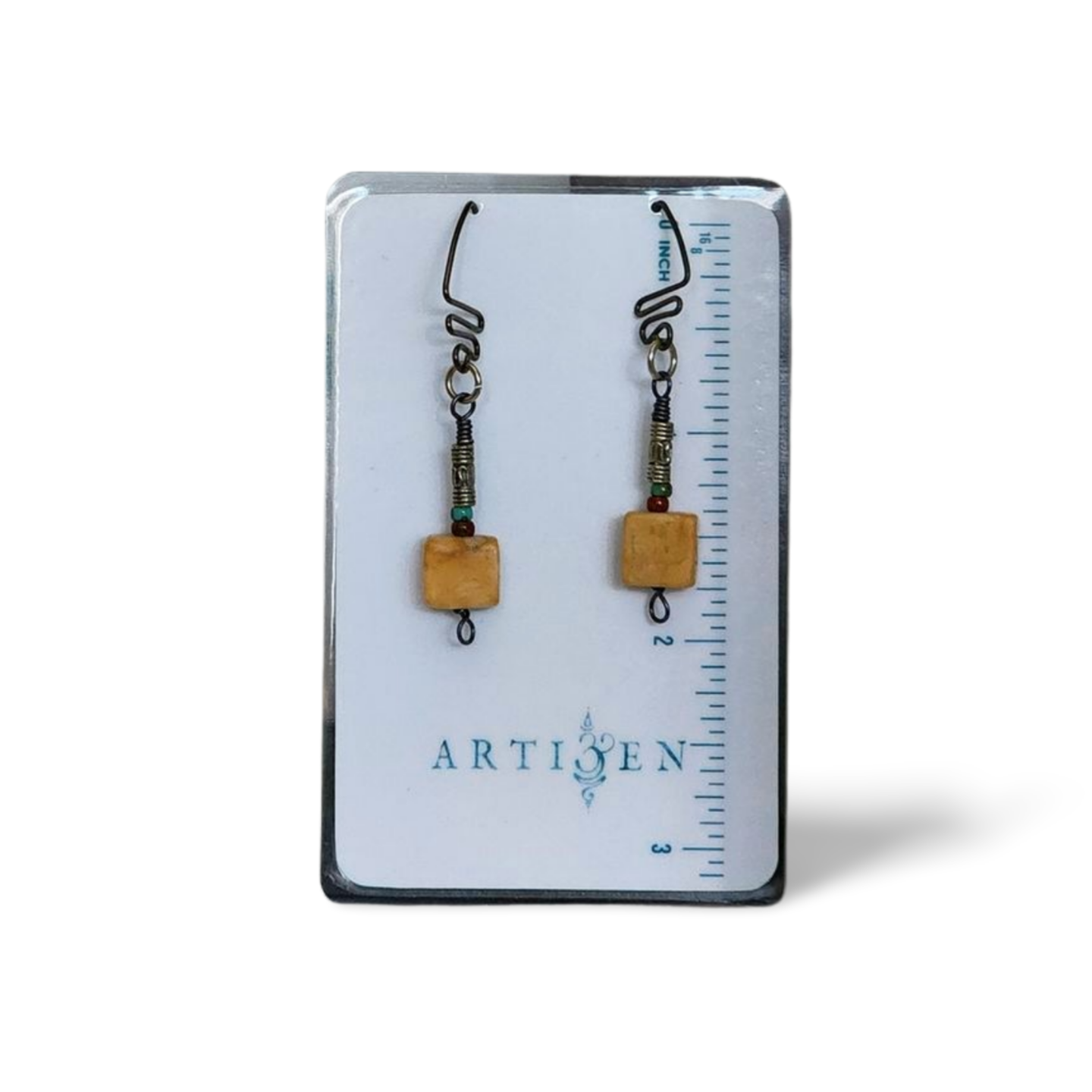 'Talisman' Earrings, Free-Form Wire-Wrapped Artisan Jewelry