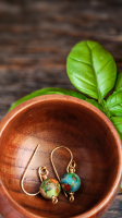 Coral Reef Earrings | Colorful Sea Sediment Jasper and gold-tone wire