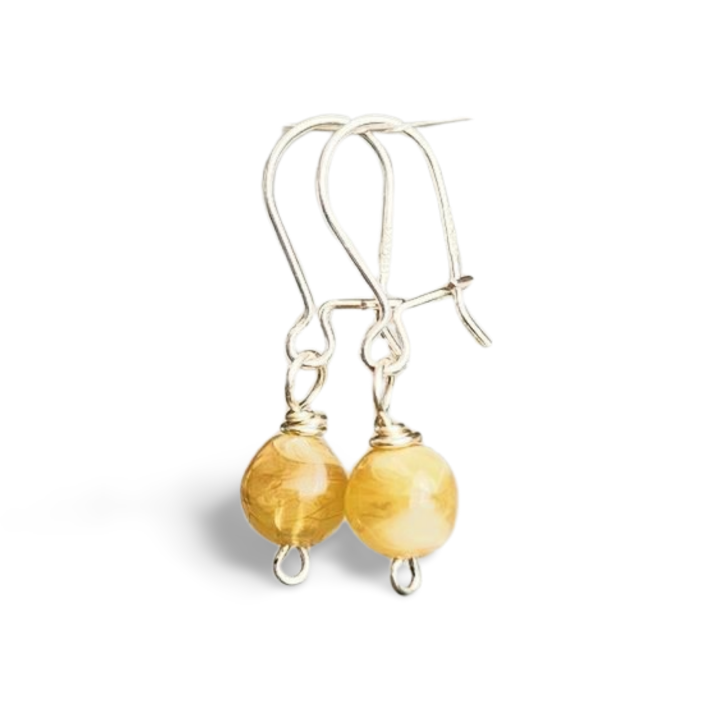 'Carolina' Lightweight, Everyday Earrings with Warm Citrine Stone and Sterling Silver plated Ear Wires