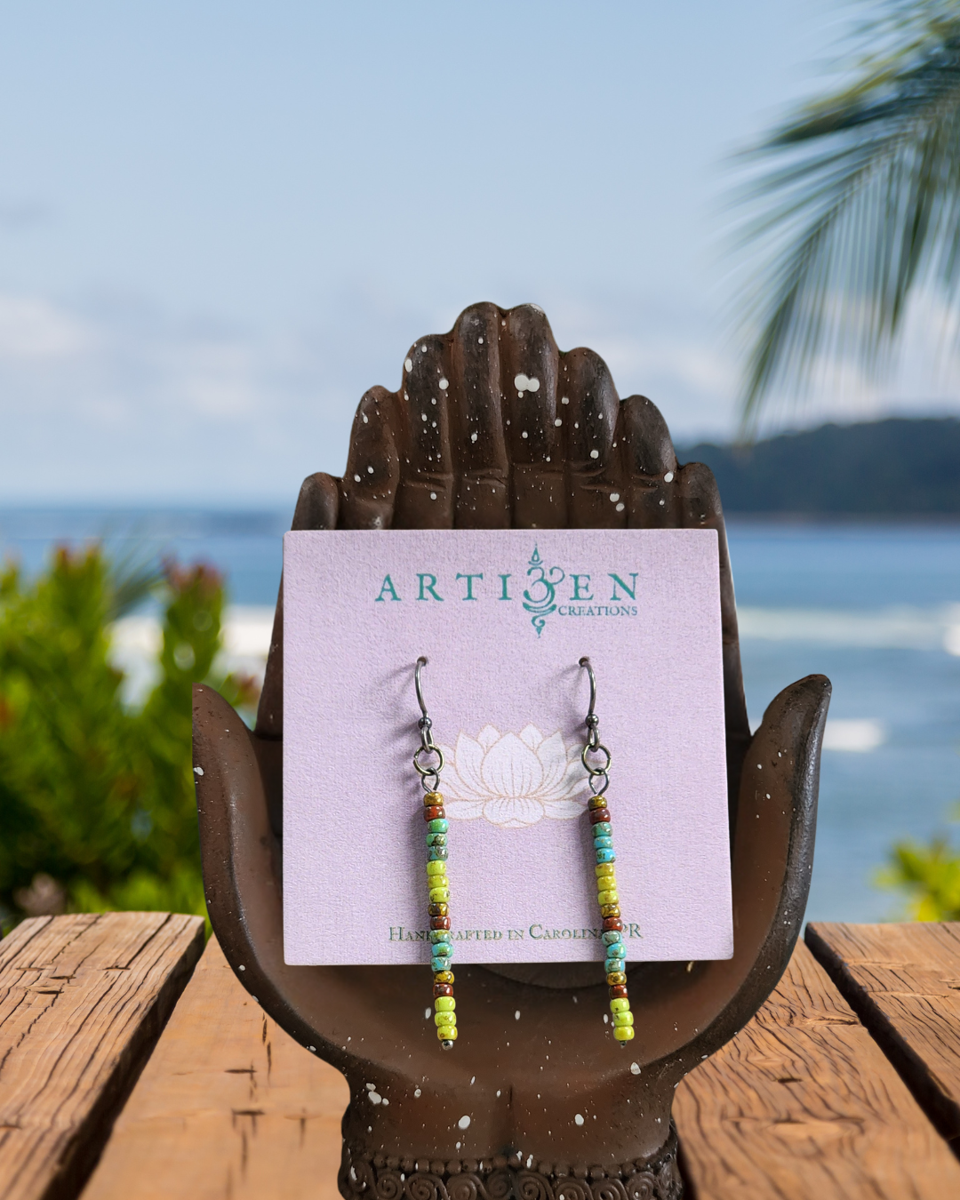 'Bonita' Earrings, with Picasso Glass Beads and Niobium Hooks