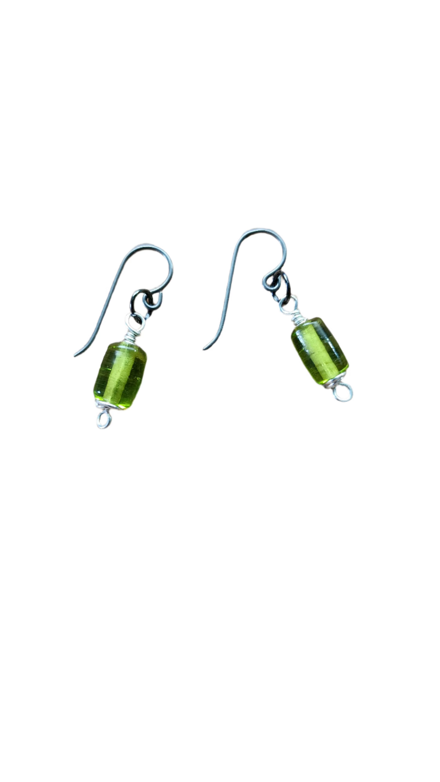 'Esperanza Earrings', Simulated Green Peridot with Niobium Ear Wires