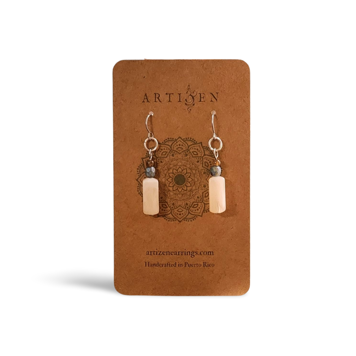 'Stoned as a Feather' Lightweight Drop Earrings with Stainless Steel Ear Wires