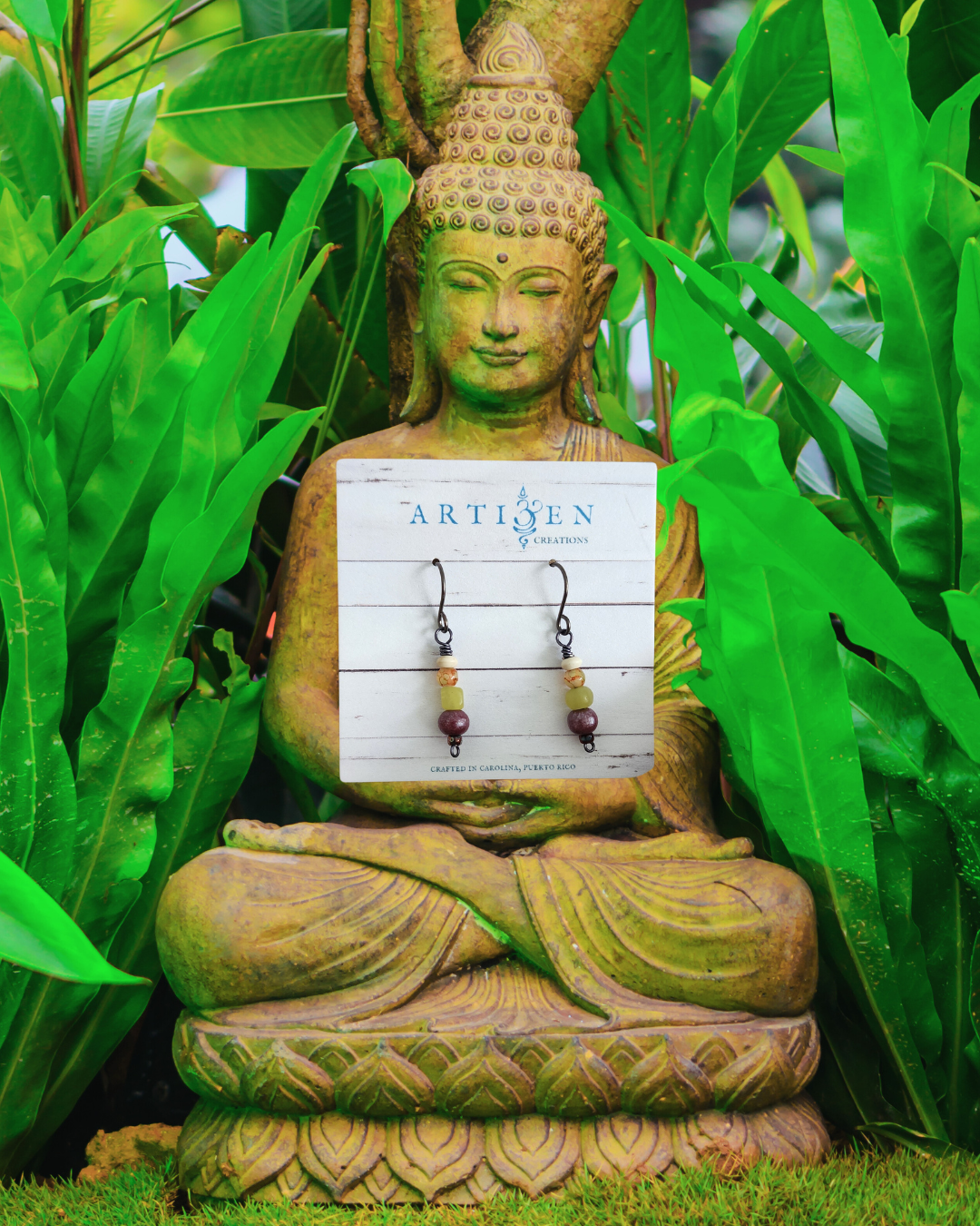 'Bosque Tropical', Whimsical Earthy Earrings