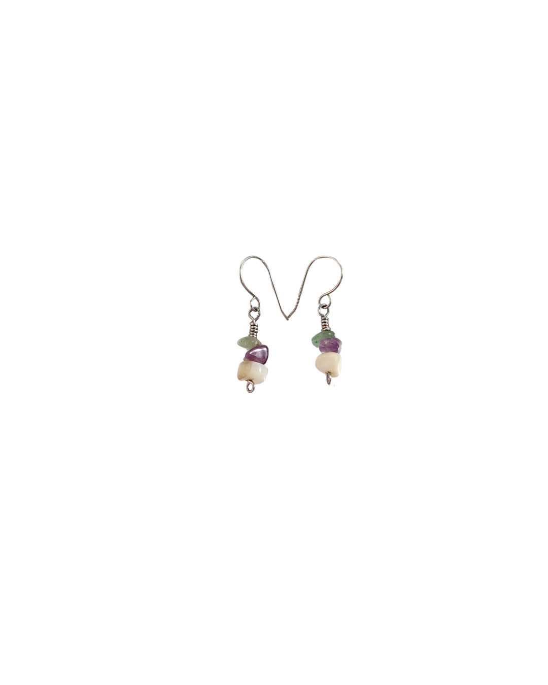 'Seafoam Breeze', Peridot, Amethyst & Seashell Gemstone Earrings