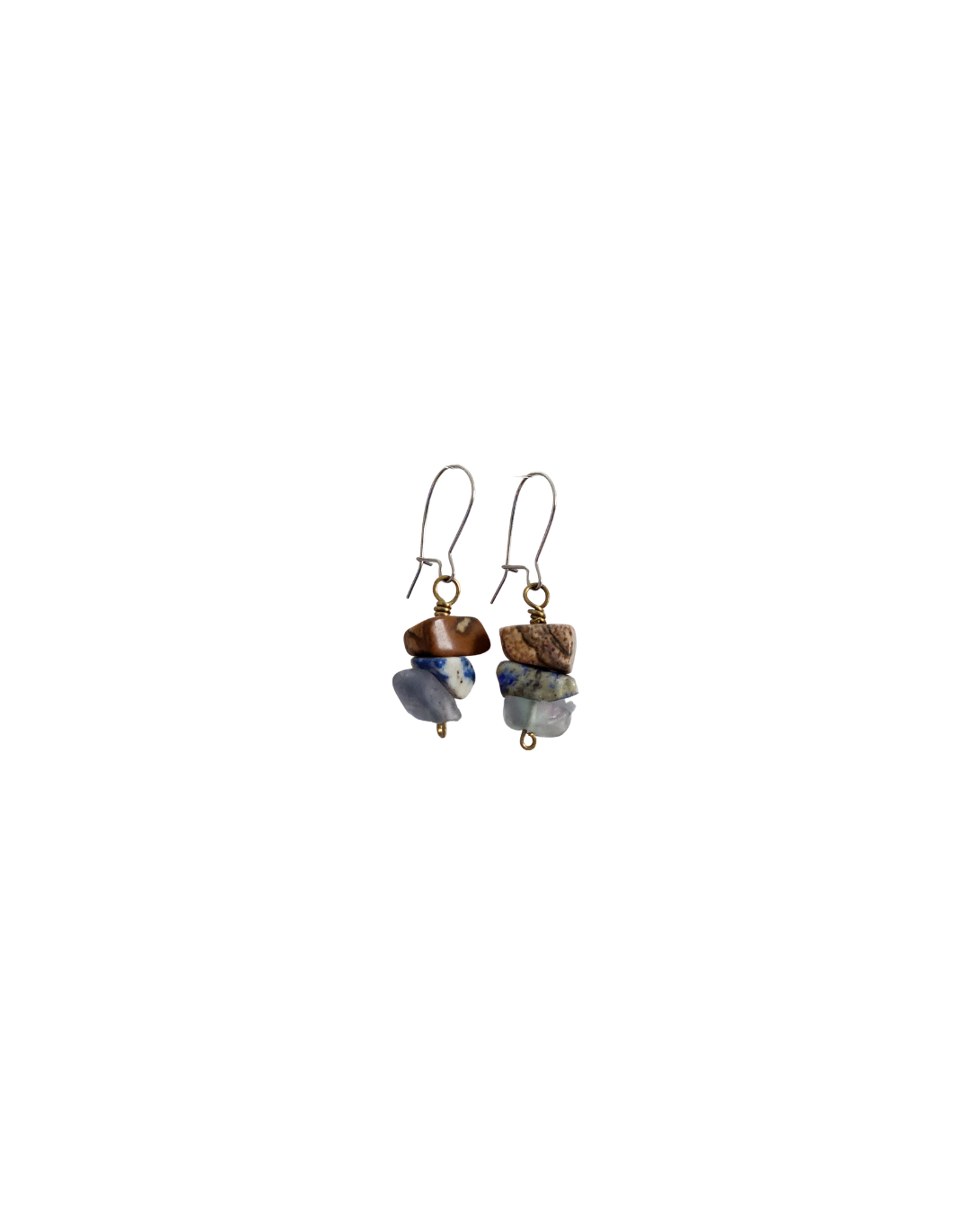 'Rustica' Earrings: Crafted with Natural Stones and Surgical Stainless Steel Ear Wires