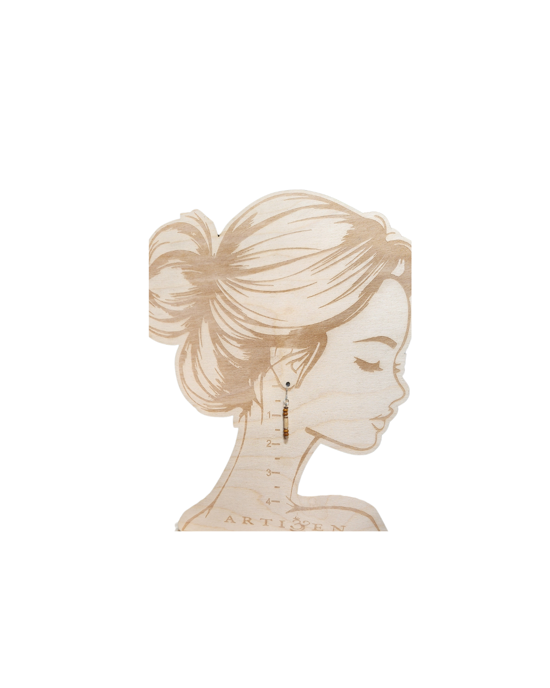 Wood Stick Earrings, Made with stainless steel earwires and natural wood beads