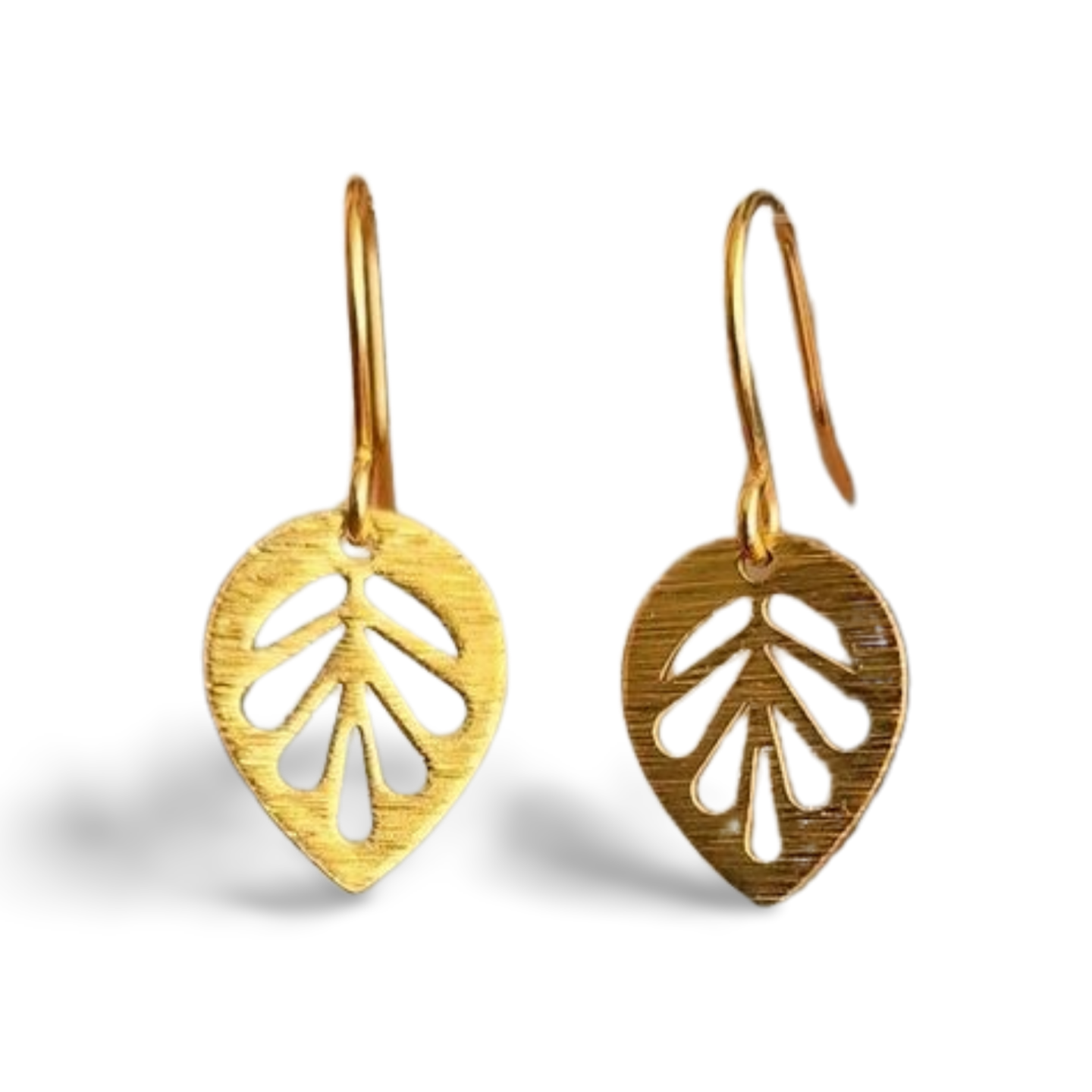 Brass Leaf Minimalist Earrings