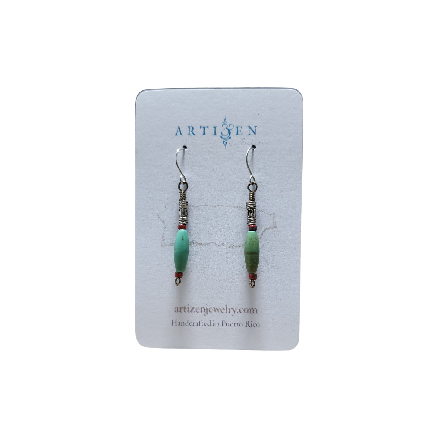 Verdigris Barrel Drop Earrings | Rustic-Vintage Aesthetic Jewelry