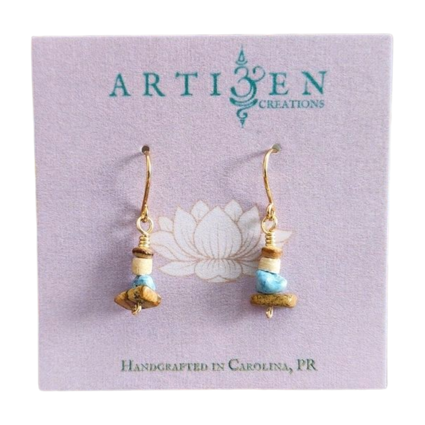 'Mar Chiquita', Handcrafted Gold-tone Earrings