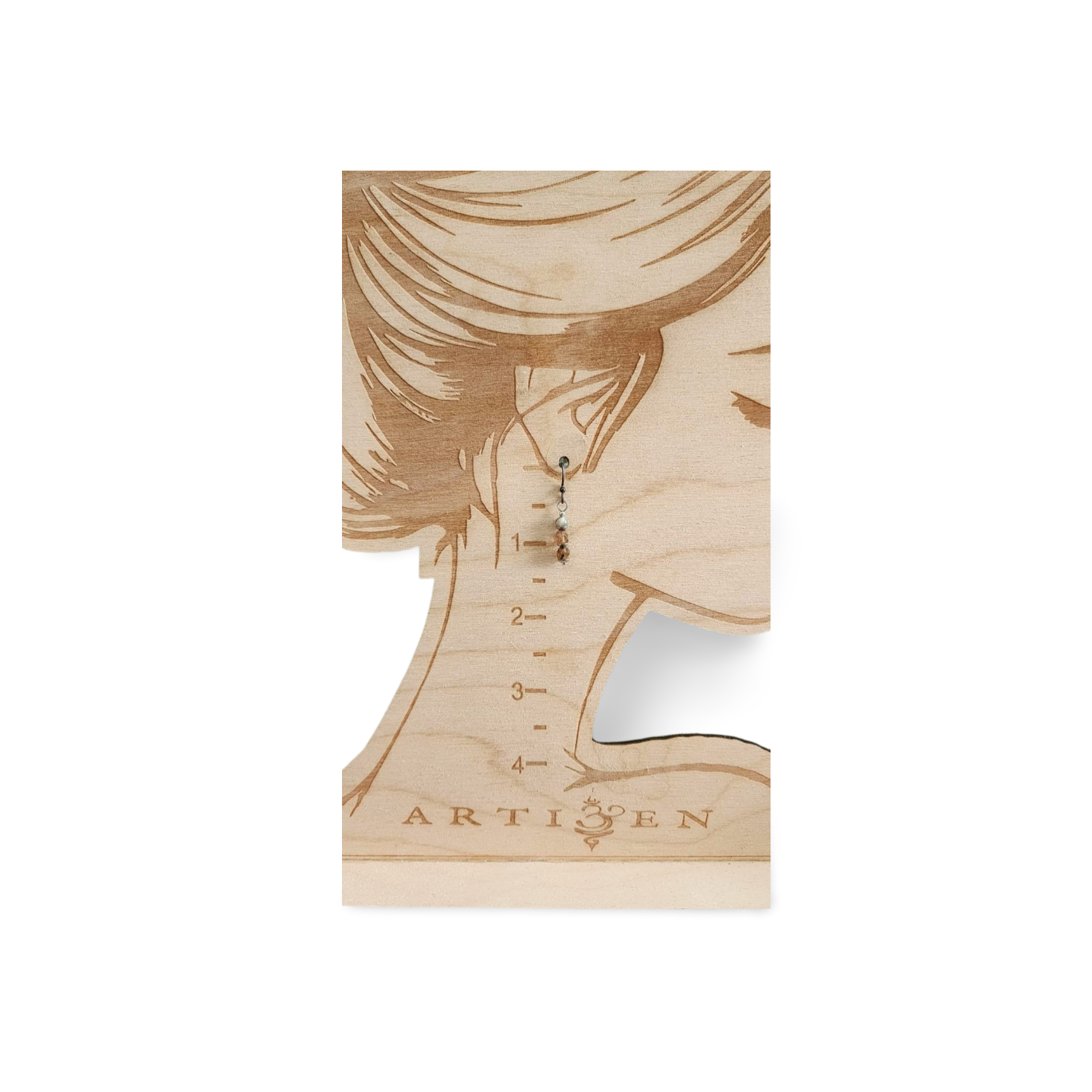 'Victoria' Earrings, Moss Agate and Picasso Czech Glass with Niobium French wires