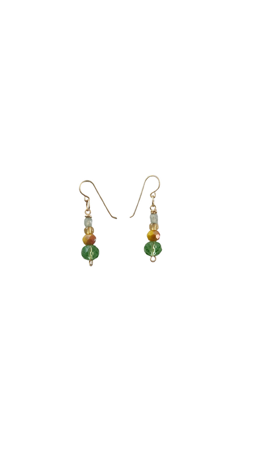 Autumn Sparkle Earrings, Gold-tone Handcrafted Jewelry