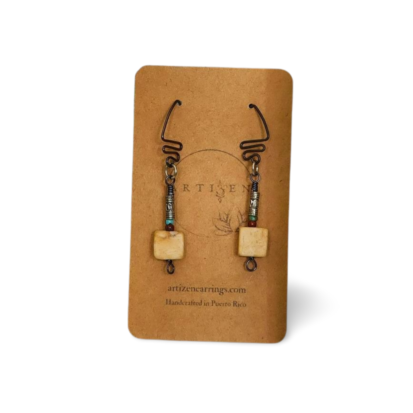 'Talisman' Earrings, Free-Form Wire-Wrapped Artisan Jewelry